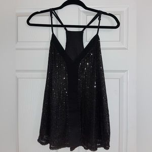 Women’s black sequin tank